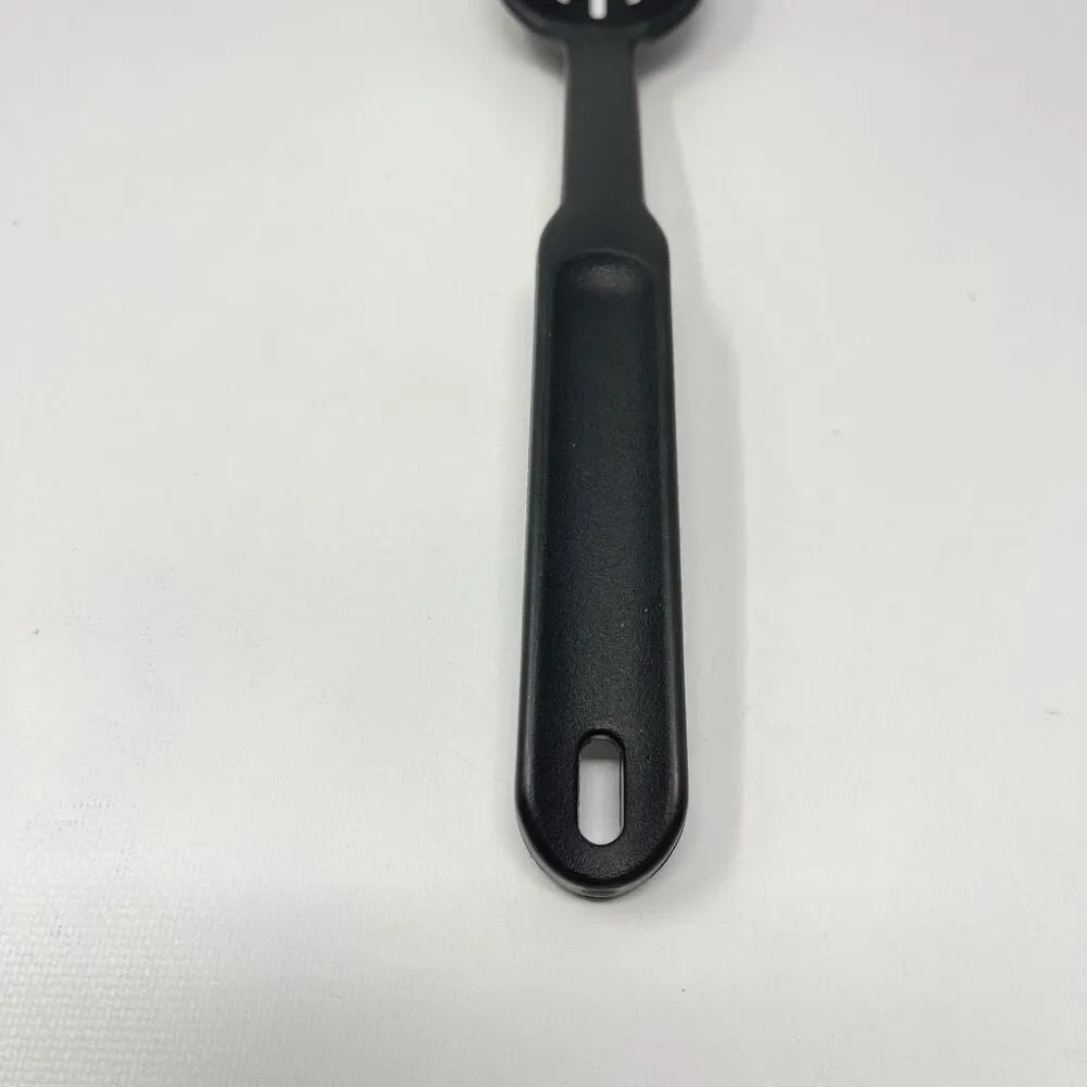 Pampered Chef Kitchen Utensil Black Slotted Serving Cooking Spoon Vintage